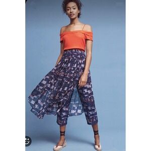 HD in Paris Anthropologie Abstract Print Skirted Waterfront Pants Size 6